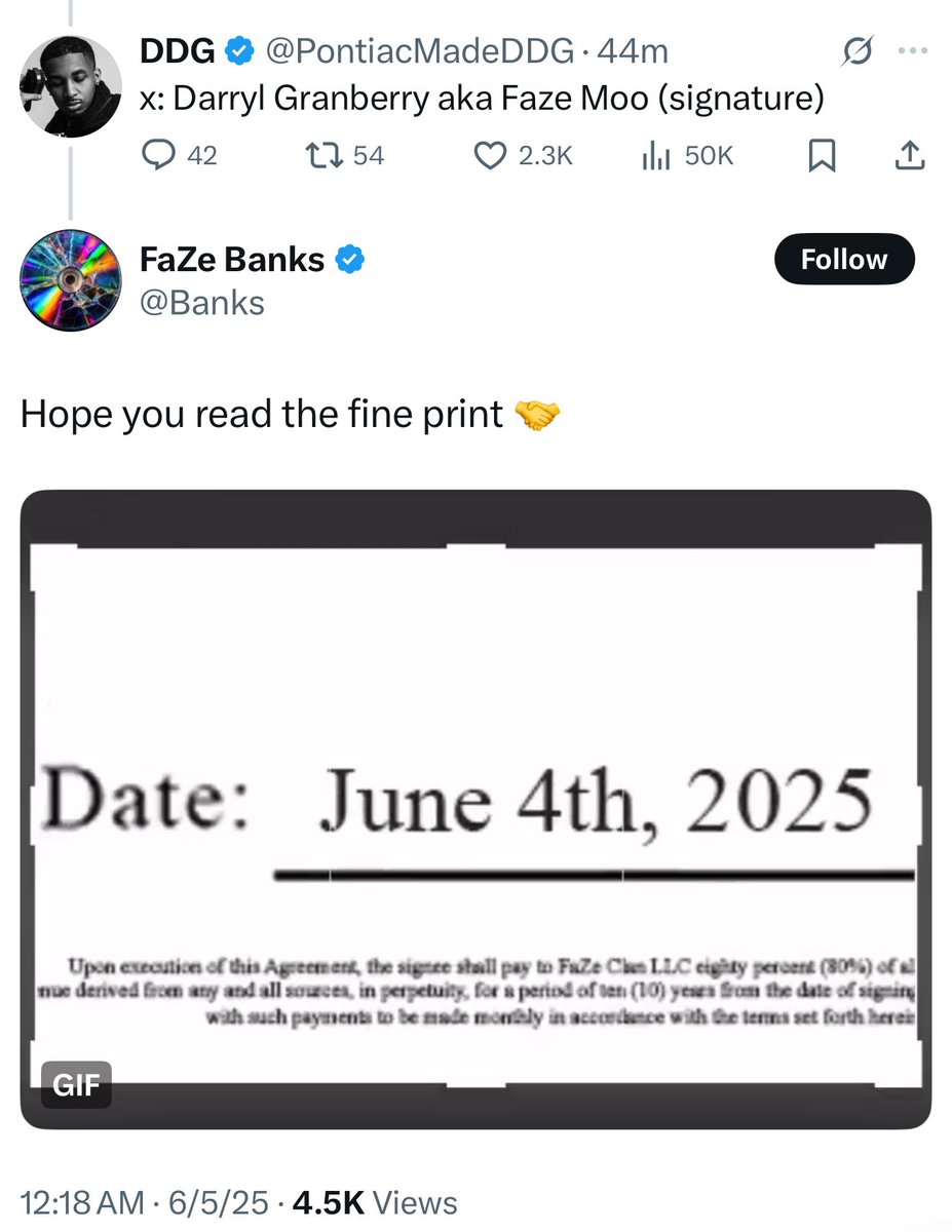 DDG has accidentally signed 80% of his gross revenue to FaZe for the next 10 years after not reading the fine print while signing a 1 day contract with them 😭