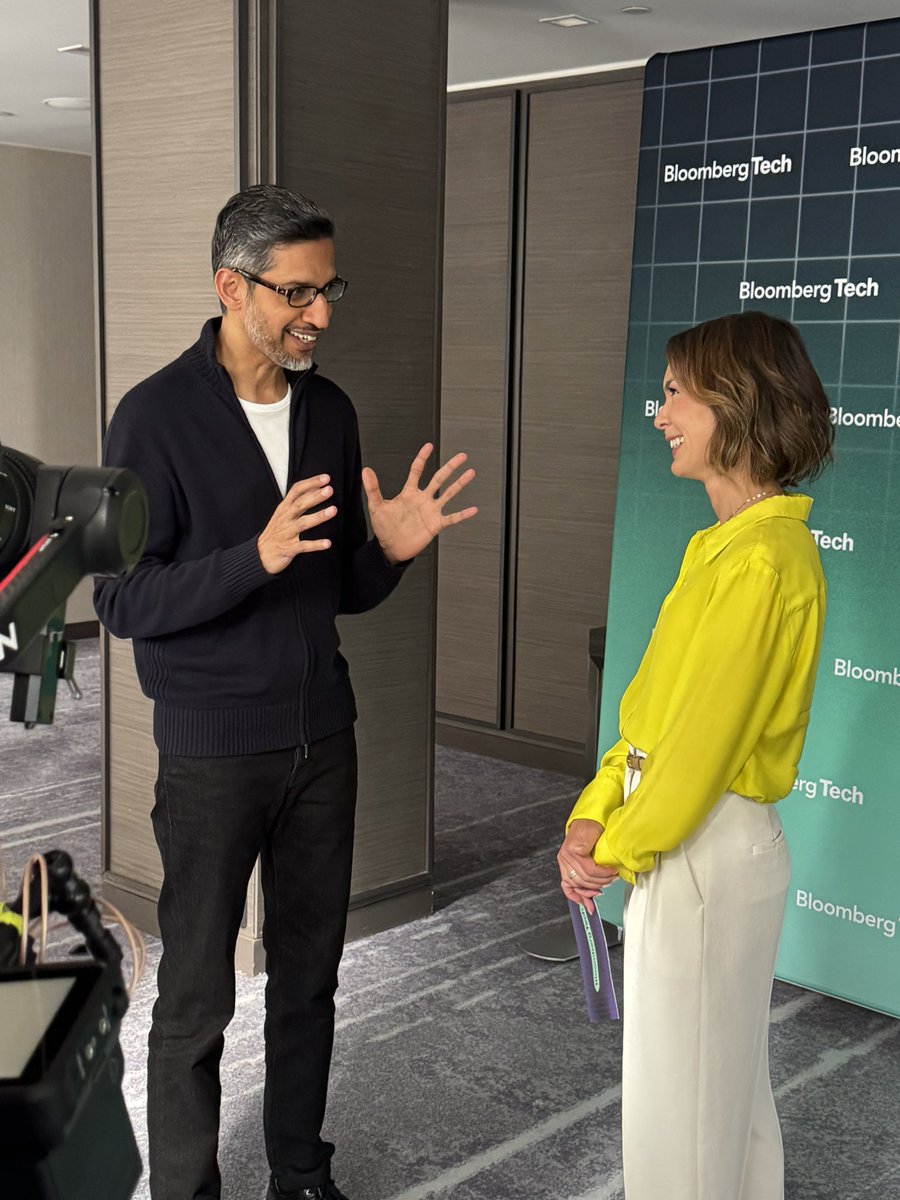 Emily Chang (@emilychangtv) on Twitter photo My full convo with <a href="/sundarpichai/">Sundar Pichai</a> about the future of Google in an AI world from the #BloombergTech summit.
youtu.be/wvA17ynhR5Y?si… My full convo with <a href="/sundarpichai/">Sundar Pichai</a> about the future of Google in an AI world from the #BloombergTech summit.
youtu.be/wvA17ynhR5Y?si…