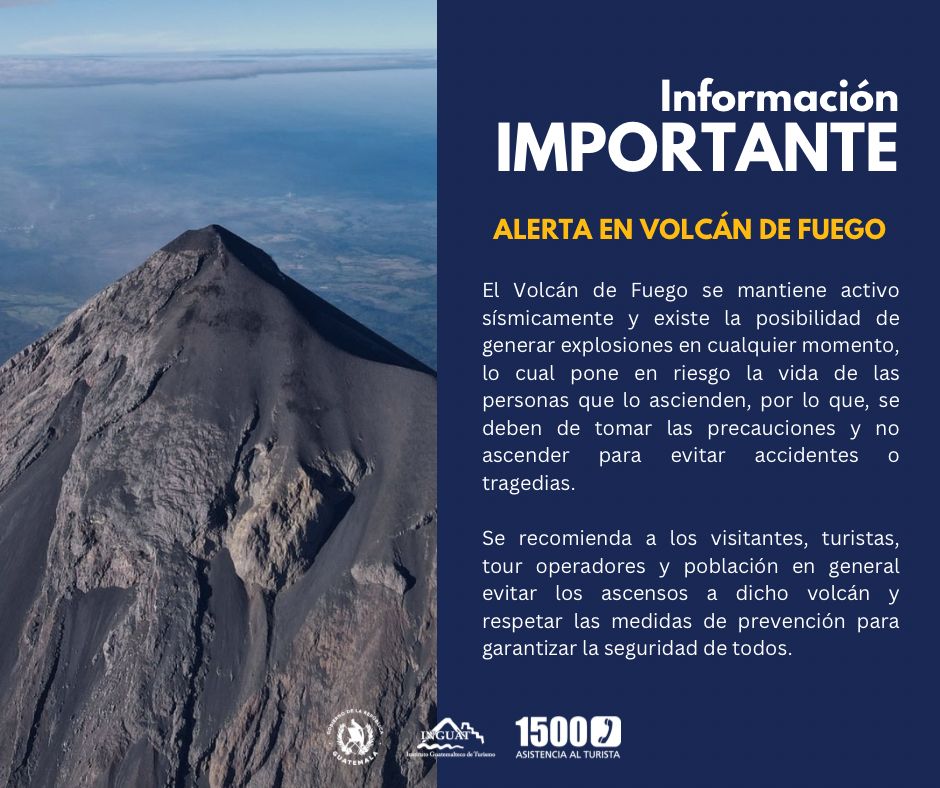 🚨🌋 ¡Volcán de Fuego en alerta! 
Es importante que tomen en cuenta la siguiente información ⬇️