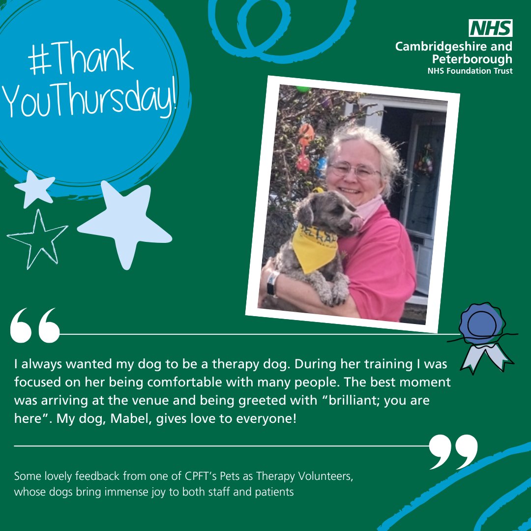 CPFT (@cpft_nhs) on Twitter photo In #VolunteersWeek our #ThankYouThursday post shines a spotlight on our wonderful Pets as Therapy volunteers whose dogs bring much joy to patients and staff. <a href="/CpftVolunteers/">CPFT Volunteers</a> 🐶 💙 In #VolunteersWeek our #ThankYouThursday post shines a spotlight on our wonderful Pets as Therapy volunteers whose dogs bring much joy to patients and staff. <a href="/CpftVolunteers/">CPFT Volunteers</a> 🐶 💙
