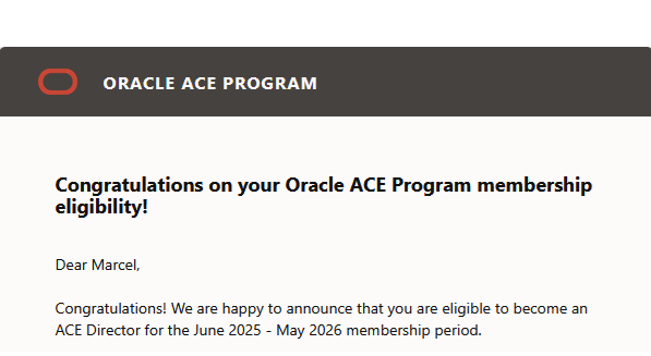 Marcel Hofstetter (@marcel_jomasoft) on Twitter photo Year 7 as Oracle ACE Director #Solaris
Happy and very proud.
Thanks to the <a href="/oracleace/">Oracle ACE Program</a> Team Year 7 as Oracle ACE Director #Solaris
Happy and very proud.
Thanks to the <a href="/oracleace/">Oracle ACE Program</a> Team