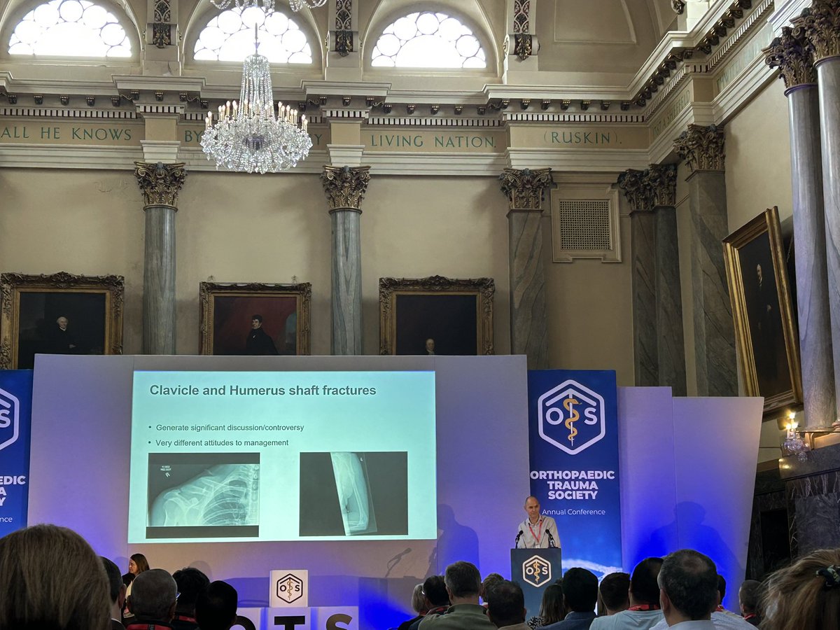 Caught the 7am train from London to Sheffield for the <a href="/OTrauma/">Orthopaedic Trauma</a> Orthopaedic Trauma Society meeting - worth the trip to see the first session is #shoulder and #elbow surgery! 👌🏾
Great talk trying to dissuade colleagues from operating on every #claviclefracture