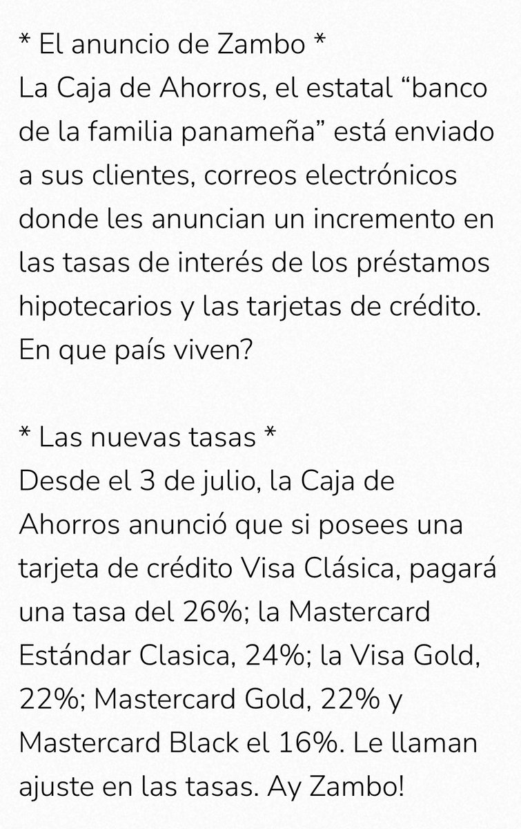 El Banco de la familia panameña haciendo de las suyas. En medio de la crisis que vive la familia panameña y miren:👇🏼👇🏼👇🏼