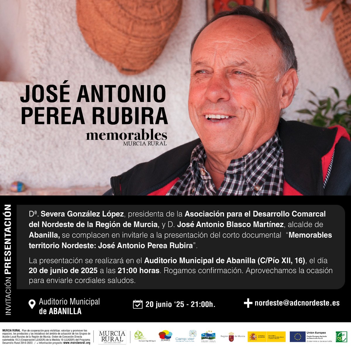 🎬 MEMORABLES continúa su recorrido por las historias que definen nuestra identidad rural.
👉José Antonio Perea, cuya vida es un testimonio de compromiso y pasión por nuestra tierra.
📺 Descubre su historia y déjate inspirar por su legado. 
➕información: acortar.link/Ph3Ihk