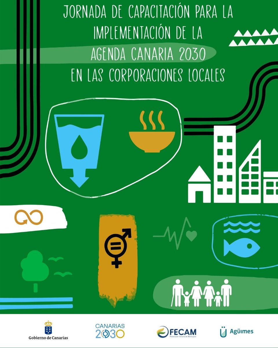 ℹ️ La Agenda Canaria 2030 aterriza en el ámbito municipal

🗓️ El próximo 19 de junio tendrá lugar en Agüimes la Jornada técnica de capacitación para la implementación de la Agenda Canaria 2030 en las corporaciones locales.