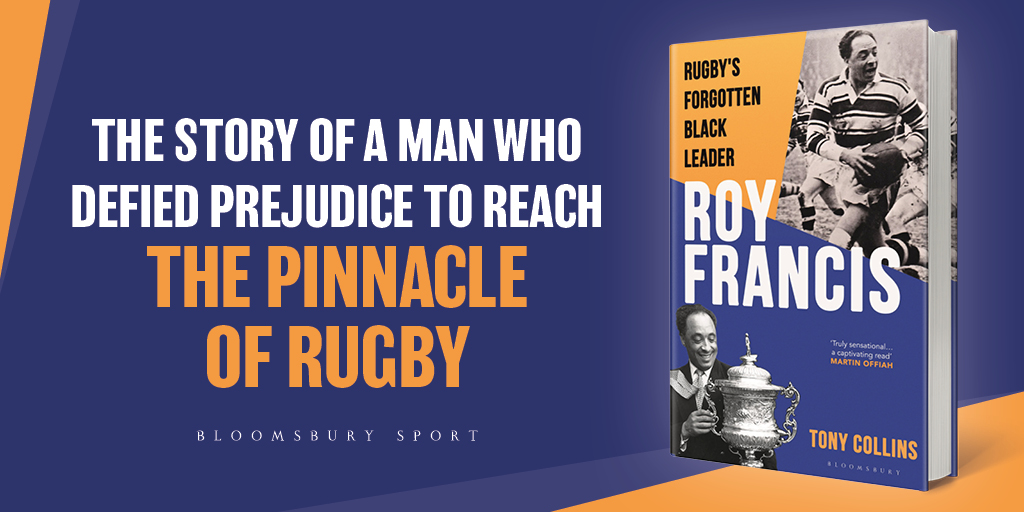 Published today! 'Roy Francis: Rugby’s Forgotten Black Leader' from <a href="/BloomsburySport/">Bloomsbury Sport</a>  Join me next Wednesday, 11 June, at 7pm at <a href="/WiganMuseum/">Wigan Museum</a> for a talk and Q&amp;A about Roy - free tickets here: shorturl.at/gKVFf . #RugbyLeague #BlackHistory