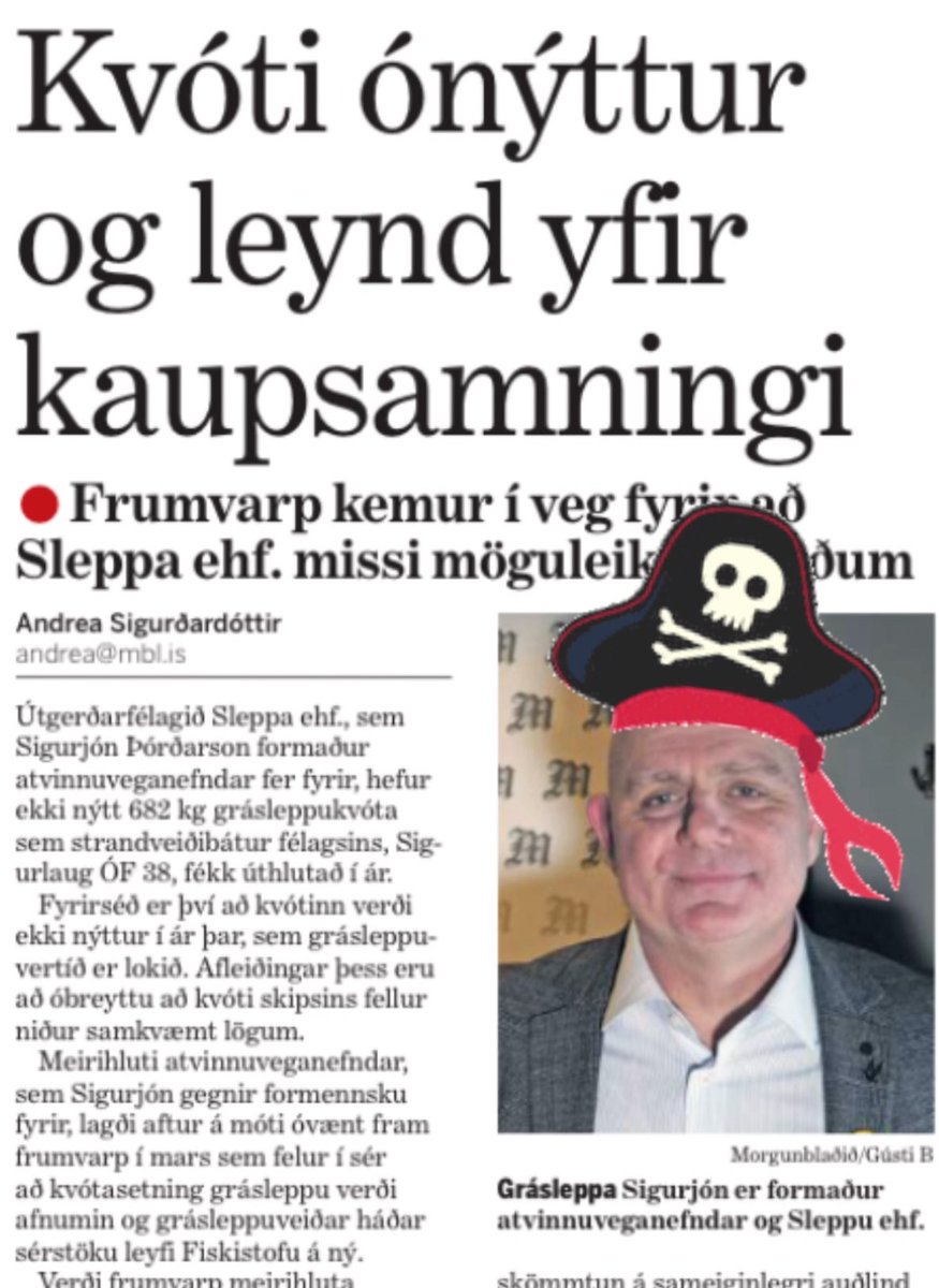 Grjóni grallari má allavega eiga það að hans spilling er bara uppi á borðum. Sem betur fer erum við nánast daglega minnt á að þessi ríkisstjórn vinni að almannahagsmunum ekki sérhagsmunum. 🫠⚓️
