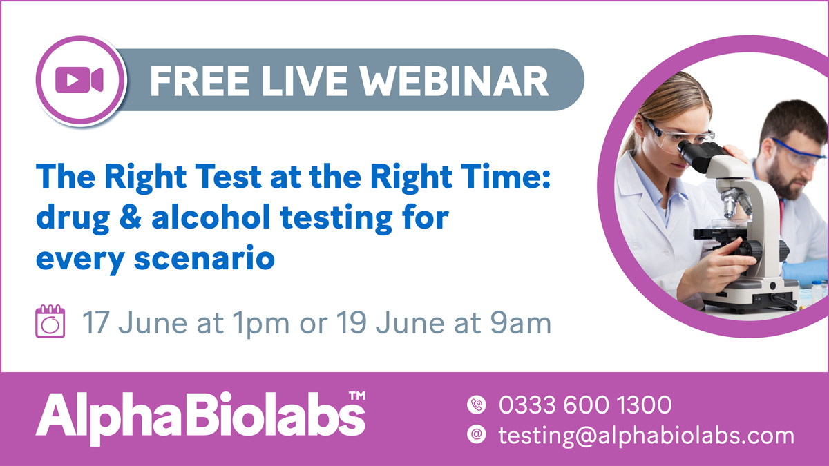 SPONSORED Join @alphabiolabs for their next FREE webinar, The Right Test at the Right Time: drug &amp; alcohol testing for every scenario.
17 June, 1pm | 19 June, 9am
Register now: alphabiolabs.co.uk/learning-centr…
#FamilyLaw #DrugTesting #AlcoholTesting #Webinar