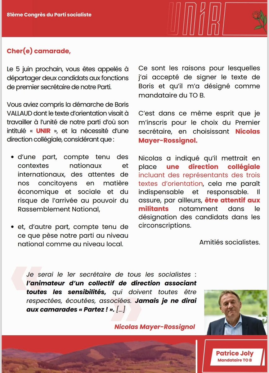 Philippe Brun (@p_brun) on Twitter photo Merci au sénateur Patrice Joly, mandataire de Boris Vallaud, pour son soutien à <a href="/NicolasMayerNMR/">Nicolas Mayer-Rossignol</a> ! Merci au sénateur Patrice Joly, mandataire de Boris Vallaud, pour son soutien à <a href="/NicolasMayerNMR/">Nicolas Mayer-Rossignol</a> !