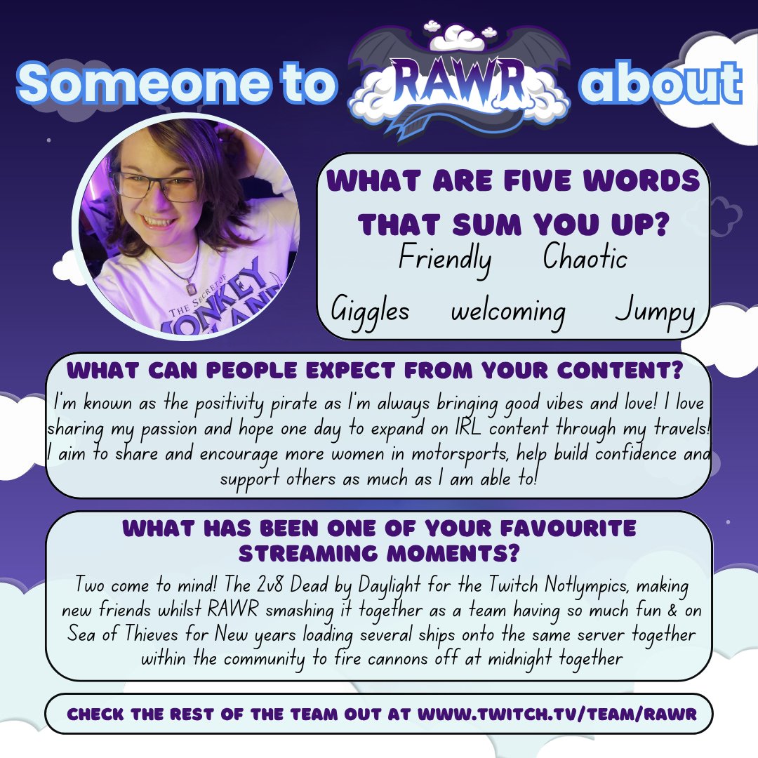 RAWR (@teamrawrtv) on Twitter photo Team RAWR are proud to announce our "Someone to RAWR about!" for June, and it is the amazing
<a href="/musoliasla/">Musoliasla ๐ฟ๐</a>
Muso was nominated by the RAWR team members in the discord. Congratulations Muso, and for those seeing this, go check them out! Team RAWR are proud to announce our "Someone to RAWR about!" for June, and it is the amazing
<a href="/musoliasla/">Musoliasla ๐ฟ๐</a>
Muso was nominated by the RAWR team members in the discord. Congratulations Muso, and for those seeing this, go check them out!