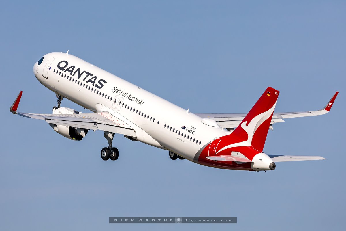 digro65's tweet image. after a break of two months, the first @Qantas #A321XLR VH-OGA had its second test-flight today at Airbus Hamburg, entering the final stage of the flight test program prior to delivery...