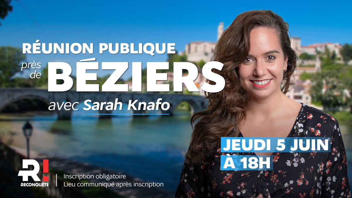 Je serai ce soir, à 18h, près de Béziers pour une réunion publique à vos côtés.

👉 Inscrivez-vous : my.weezevent.com/reunion-publiq…