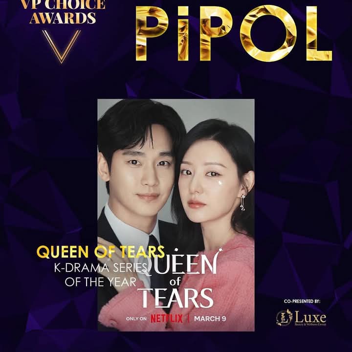 KimSoohyunshiph's tweet photo. The #6thVPChoiceAwards for Entertainment - TV goes to...

Kim Soo-Hyun & KimJi-Won 
(Queen of Tears)
K-Drama Couple of the Year

Queen of Tears (@tvn_drama )
K-Drama Series of the Year

CONGRATULATIONS! 
#VPChoiceAwards #6thVPChoiceAwardsNight

𝐈𝐆: @vpchoiceawards & @pipolphilippines
𝐅𝐁: VP Choice Awards & Pipol

#KimSooHyun #김수현
#QueenofTears #눈물의여왕