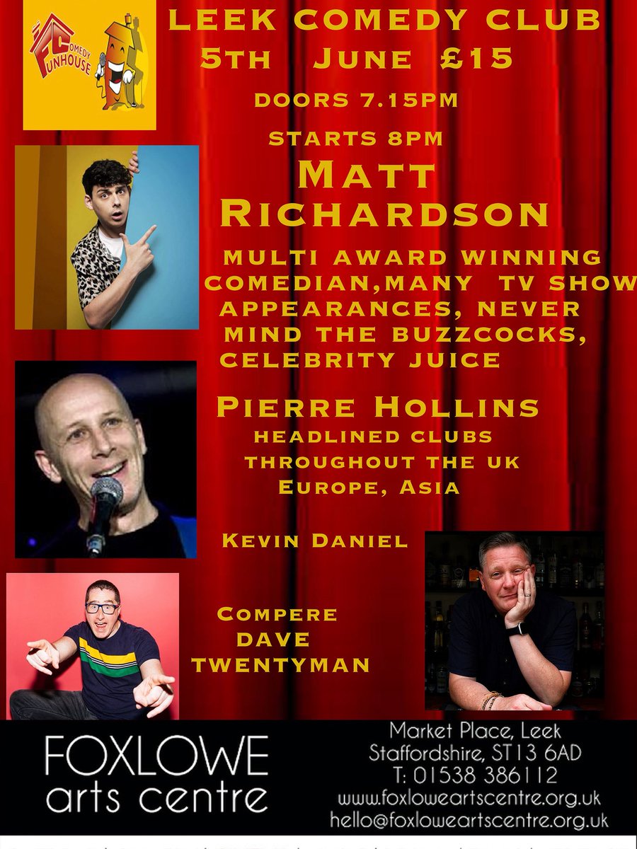 Tonight’s show <a href="/leekcomedyclub/">Leeks Secret Comedy Club</a> <a href="/MattRichardson3/">Matt Richardson</a>