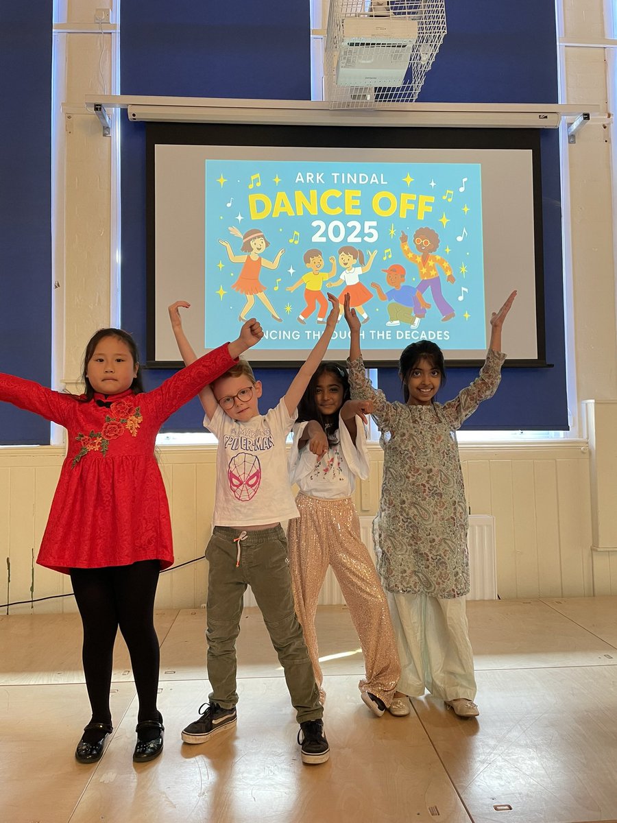 TindalBunney's tweet photo. Tindal Dance Off 2025! Dancing through the decades 🌟 Teachers and their classes created such imaginative dance routines. We are so proud of our pupils’ talent, well done everyone! 💃🏻🪩🕺 #TeamTindal #TindalDanceOff @arktindal https://t.co/VH5GSLzPQE