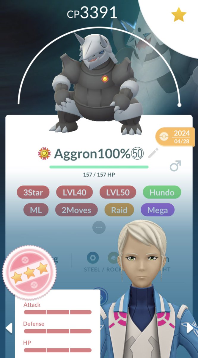 HeroBoozyPogo's tweet photo. Today’s Pokémon Go Pokémon of the day! This was the first 100%iv I got from raids when I first started playing 😅
#pokémon #oftheday #pokémongo #game #gamer #level44 #trainer #teammystic #community #pogo https://t.co/pp7dBLojue