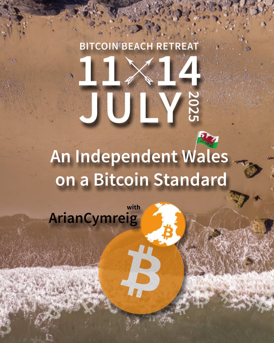 📢 More on the schedule Bitcoiners! 🔥 

📅 Sun afternoon @ the Bitcoin Retreat:  

An Independent Wales 🏴󠁧󠁢󠁷󠁬󠁳󠁿 on a Bitcoin Standard, with <a href="/ArianCymreig/">ArianCymreig</a>, what would Wales look like if the UK broke up......🤔