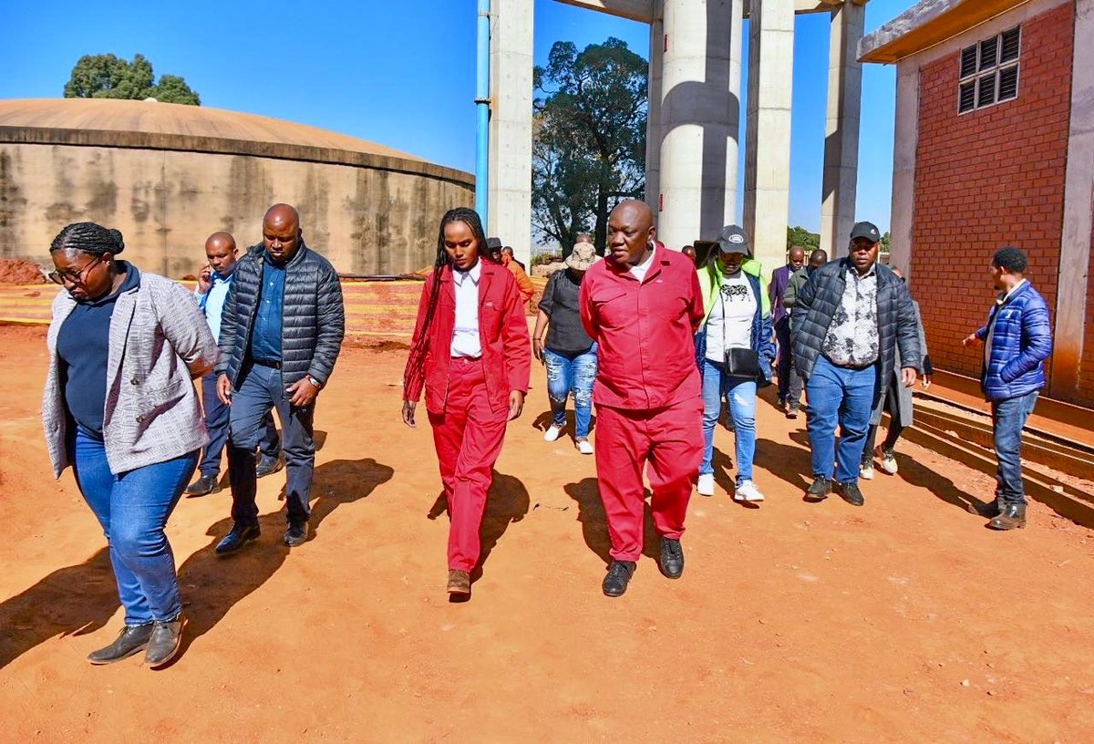 MMCFor_WS's tweet photo. As part of the Integrated Service Delivery Operations, @City_Ekurhuleni MMC of Water and Sanitation @MsaneThembi accompanied by MMC @KgopeloHollo took the team on an oversight to Illiliba water tower which will eradicate water shortages in high lying areas of Illiliba Thembisa. https://t.co/JdpaeF08Nx