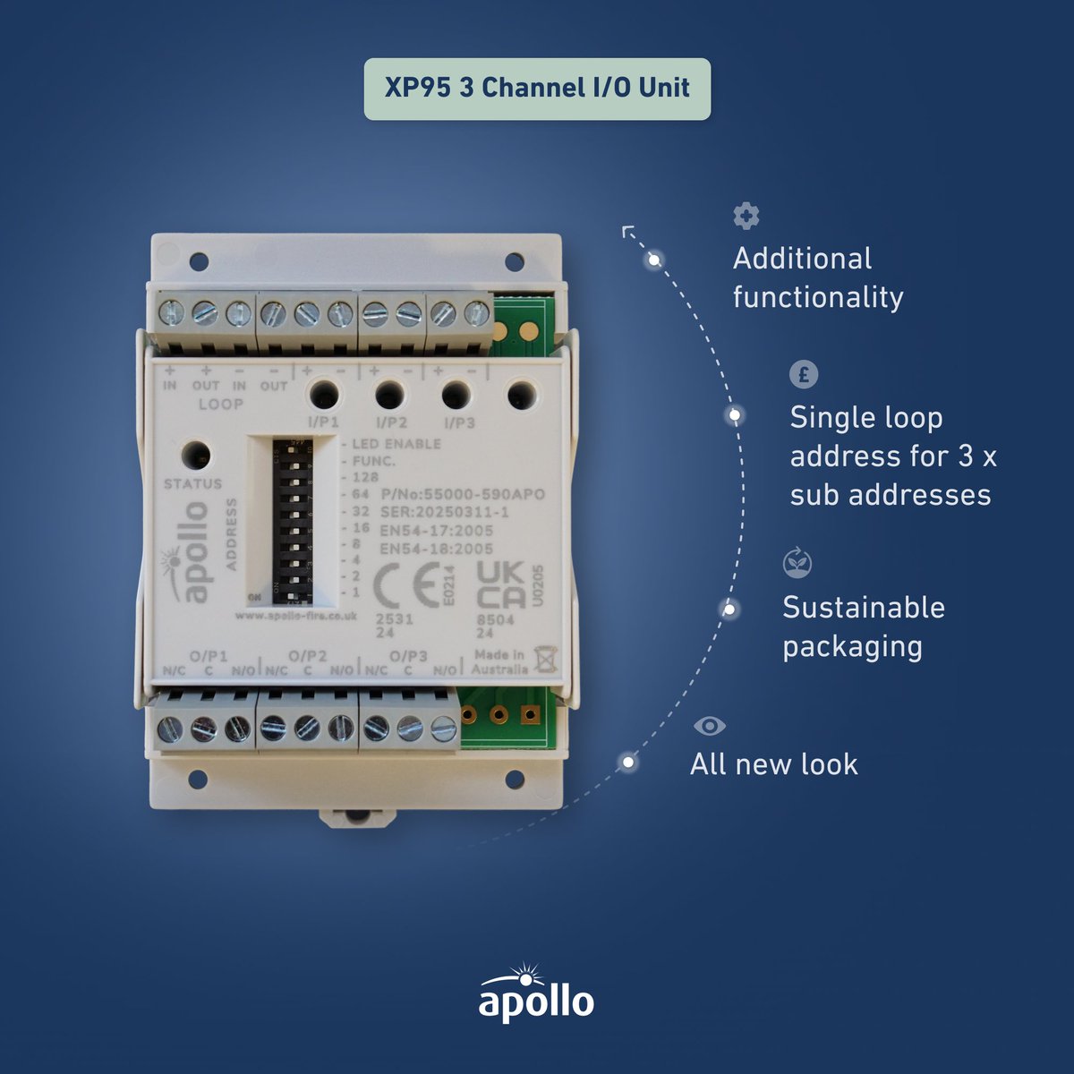 🚨 Introducing the XP95 3 Channel I/O Unit

Designed to seamlessly connect fire alarm systems with building controls — all through a single loop address. That means faster installs, lower current draw, and savings on time, cost and complexity.

👉 ow.ly/QyUW50W3Viq