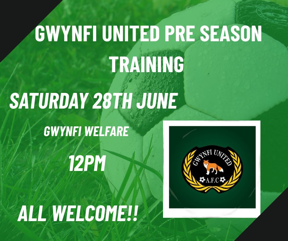 First pre-season session. Everyone welcome, current and NEW players 💚⚽️