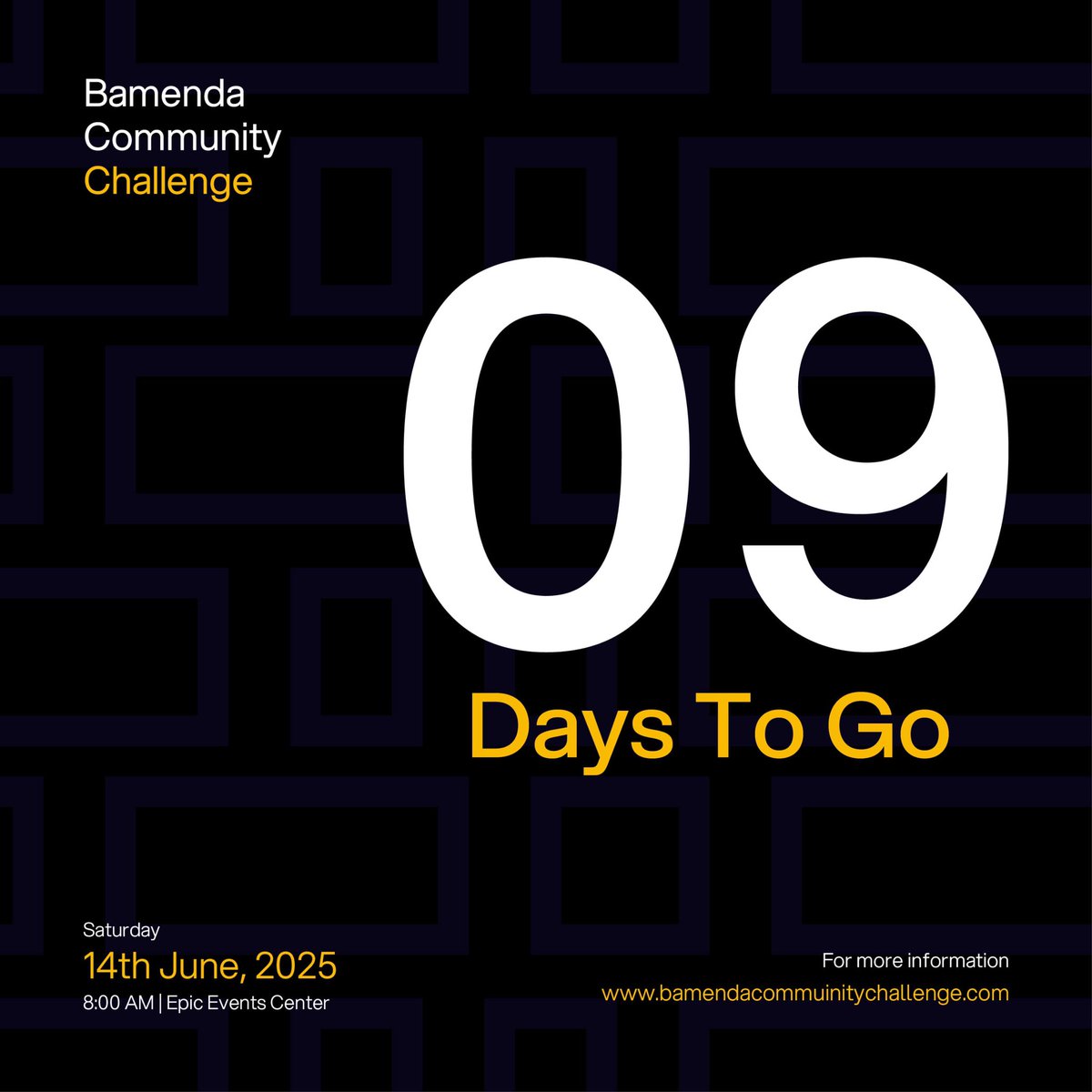 Get ready everyone 

We have only 9 days left 
Who are you coming with to epic event center?

#innovation #bamenda #tech #bamendacommunitychallenge #community #BiggerAndBetter #BCC #bcc4lifer