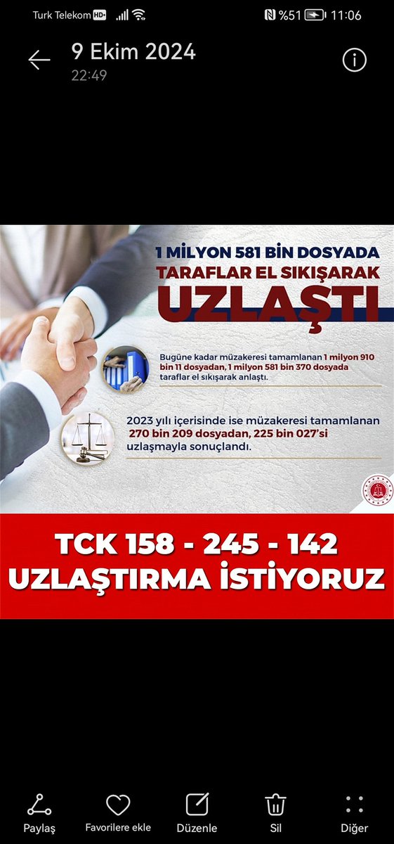 Adile Hanay (@adilehanay0920) on Twitter photo <a href="/meraldanis/">Meral Danış Beştaş</a> Uzlaşmanın olumlu sonuçlar verdiği ifade edildiği halde kapsamı genişletilmiyor UZLAŞMA genişletilirse Uzlaşma toplumsal barışa katkı sağlayacak mağdur hakkını alacak sanık ıslah olacak hukukta kalite artacak yargının yükü hafifleyecek TCK 142-158-245 uzlaşma kapsamına alınsın <a href="/meraldanis/">Meral Danış Beştaş</a> Uzlaşmanın olumlu sonuçlar verdiği ifade edildiği halde kapsamı genişletilmiyor UZLAŞMA genişletilirse Uzlaşma toplumsal barışa katkı sağlayacak mağdur hakkını alacak sanık ıslah olacak hukukta kalite artacak yargının yükü hafifleyecek TCK 142-158-245 uzlaşma kapsamına alınsın