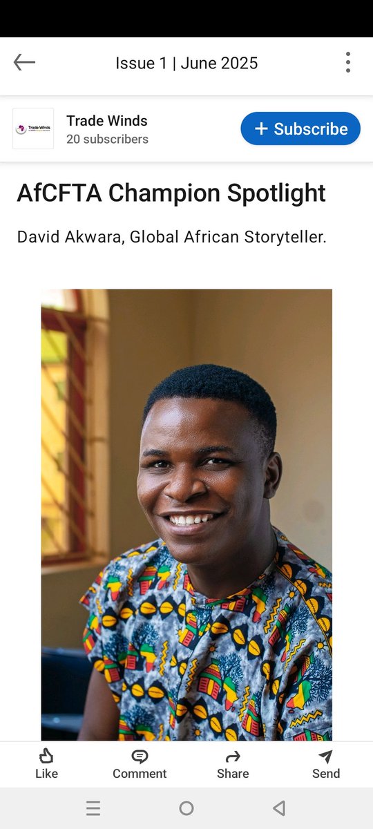 Our Newsletter is live!!! 

Introducing Trade Winds; your first stop for clear, relevant updates on the AfCFTA! Each issue tracks the politics, policies &amp; progress driving Africa’s trade &amp; integration agenda.
The first issue is out now — read it here ⬇️

linkedin.com/pulse/issue-1-…