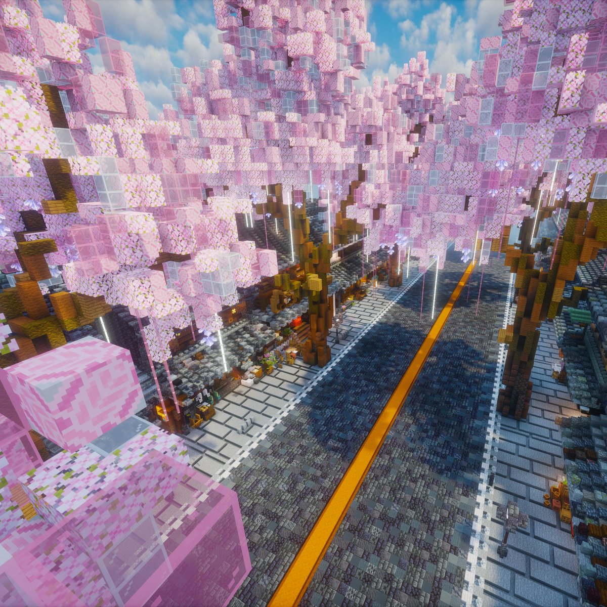 MikuNiki5471's tweet image. ✿桜通り✿ 
#Minecraft