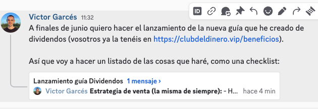Invierte Joven (@invierte_joven) on Twitter photo En unas semanas lanzo mi nueva formación sobre dividendos (ya hice un sorteo el otro día por aquí).
Y voy a explicar todo lo que haré, en detalle, para los miembros del <a href="/clubdeldinero/">El Club del Dinero 💰</a>
El blueprint para lanzar un infoproducto.
Estrategia, emails, bonus, precios, web, etc. En unas semanas lanzo mi nueva formación sobre dividendos (ya hice un sorteo el otro día por aquí).
Y voy a explicar todo lo que haré, en detalle, para los miembros del <a href="/clubdeldinero/">El Club del Dinero 💰</a>
El blueprint para lanzar un infoproducto.
Estrategia, emails, bonus, precios, web, etc.