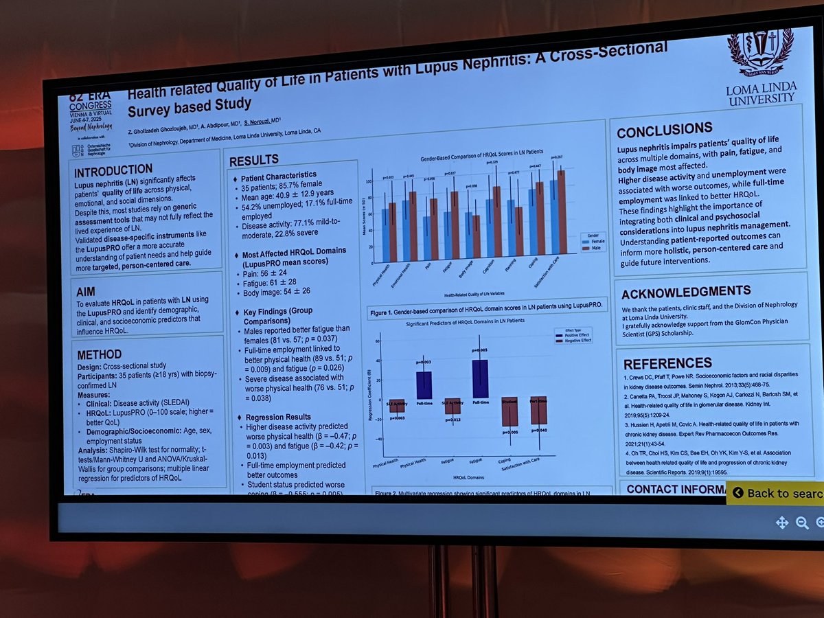 Katarzyna Kakareko (@kponikwicka) on Twitter photo Health related quality of life in patients with lupus nephritis <a href="/SaynaNorouzi/">Sayna Norouzi, MD, FASN</a> 🤩 #ERA25 Health related quality of life in patients with lupus nephritis <a href="/SaynaNorouzi/">Sayna Norouzi, MD, FASN</a> 🤩 #ERA25