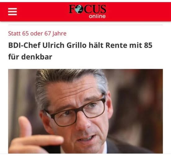 #Rente mit 85?