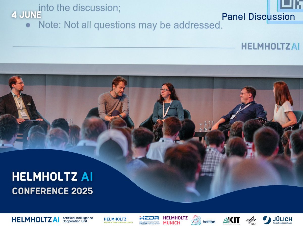 helmholtz_ai's tweet image. 💥 DAY TWO of #HAICON25 delivered!
From AI in imaging & climate to agri-robotics & law, applied research took the spotlight. 👏 Ribana Roscher’s keynote on AI in sustainable crop production took place, followed by a panel discussion. Finished with posters & dinner at BBB!