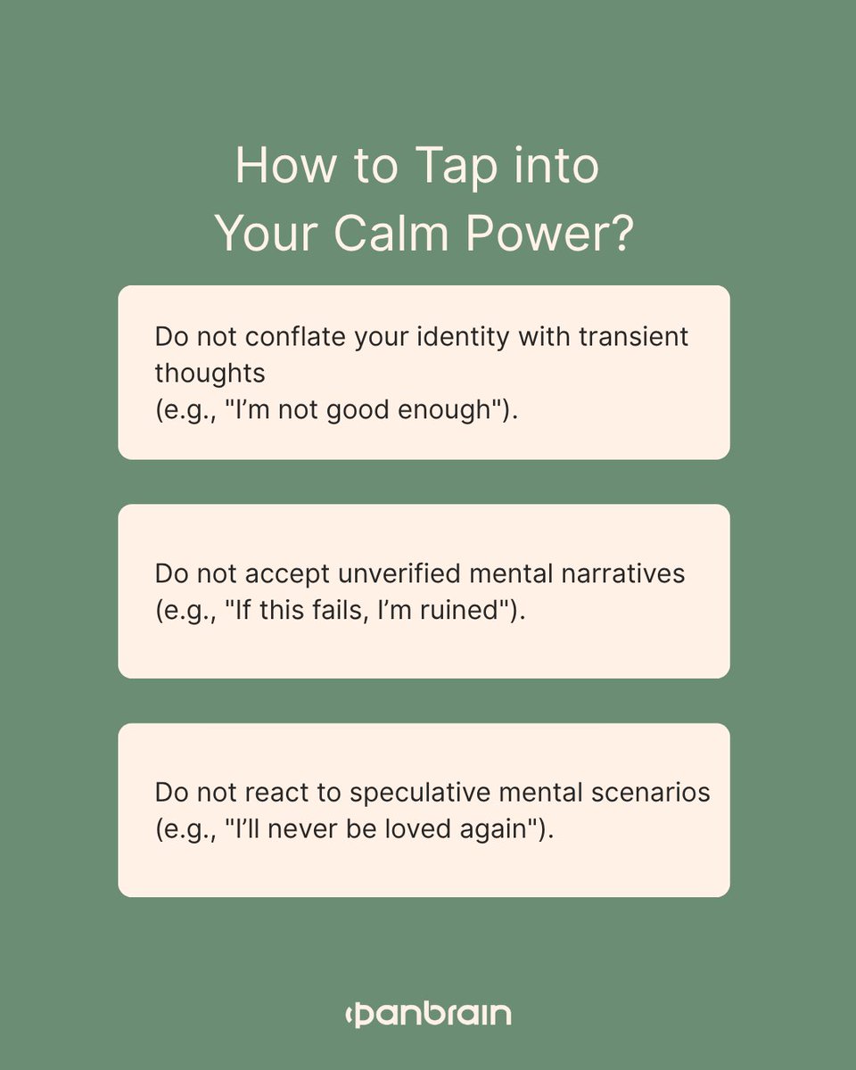 PanBrain_Tech's tweet image. 😶‍🌫️How to tap into your calm power？

🔇Avoid Identifying with Negative Cognitive Patterns

#MentalHealth  #MentalHealthAwarenessMonth  #MentalHealthAdvocate  #mentalillness   #Together