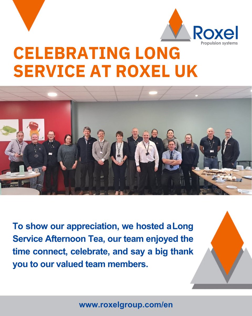 At Roxel UK, our people are our strength. From 5 to 30 years of service, we’re proud to celebrate the loyalty and dedication of our incredible team.

We marked the milestones with a special Long Service Afternoon Tea – a chance to connect, reflect &amp; say thank you. ☕🎉