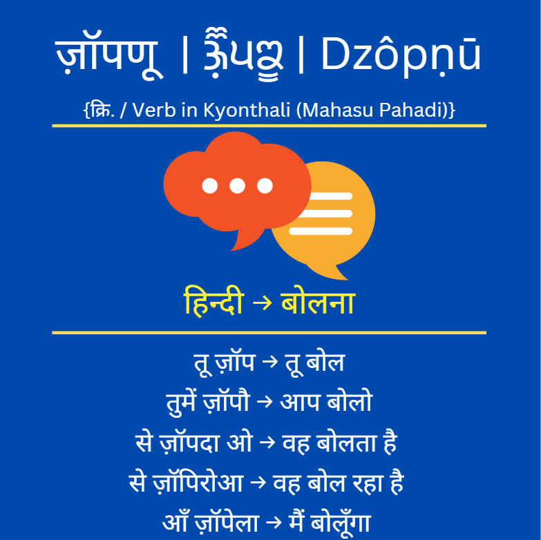 pahadiheritage's tweet photo. #LearnPahadi
A verb and its forms in the #Kyonthali / #Keonthali dialect of #MahasuPahadi https://t.co/OVbAlG7uEt
