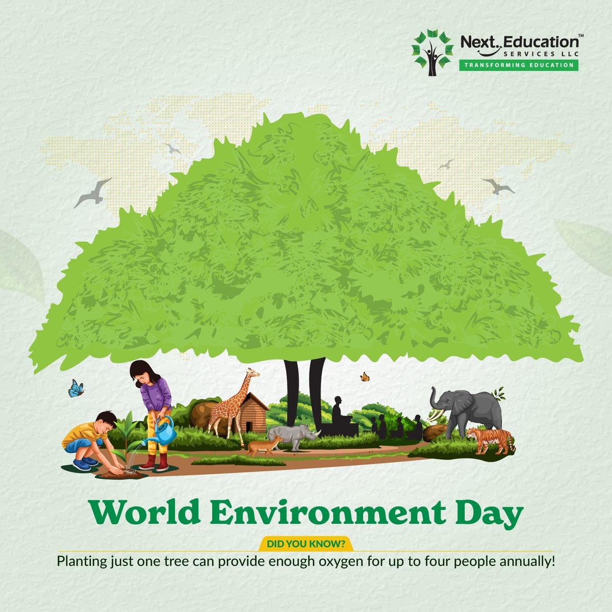 NextEducationAE's tweet image. This World Environment Day, let children learn how small acts like planting and protecting trees can make a big impact. Build green habits early—nurture the Earth, shape a better tomorrow.
#WorldEnvironmentDay #EcoKids #GreenGeneration #NextEducation