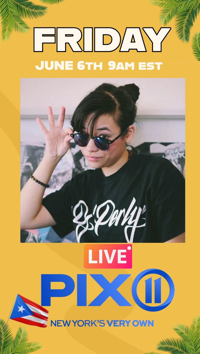 DJ Perly (@djperly) on Twitter photo 🇵🇷Weeeeepaaaa🇵🇷
OYE Mi GENTE in the NYC / Tristate area! Catch me this Friday on Pix11 at 9am for their DJ Fridays segment! I’m bringing the Puerto Rican day parade vibes to get ya ready for a Bien Bori weekend🔊
<a href="/PIX11News/">PIX11 News</a> 🇵🇷Weeeeepaaaa🇵🇷
OYE Mi GENTE in the NYC / Tristate area! Catch me this Friday on Pix11 at 9am for their DJ Fridays segment! I’m bringing the Puerto Rican day parade vibes to get ya ready for a Bien Bori weekend🔊
<a href="/PIX11News/">PIX11 News</a>