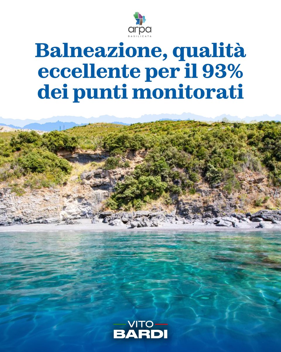 Ben 56 punti monitorati su 60 hanno ricevuto la classificazione di “eccellente”. Sono i dati del rapporto ArpaB (2021-2024) sulla qualità delle acque lungo le coste tirreniche e ioniche della #Basilicata.

Il mare lucano non è solo bello: è sicuro, curato, vivo.