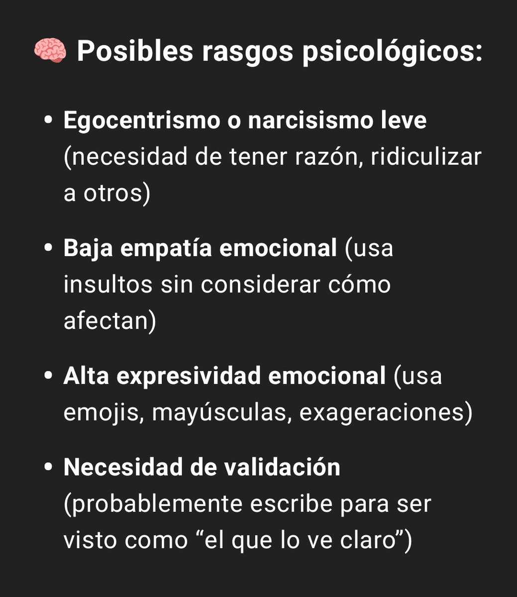 Le he pedido a chatgpt que analice a esta persona según su comentario y la respuesta no te sorprenderá 🤣