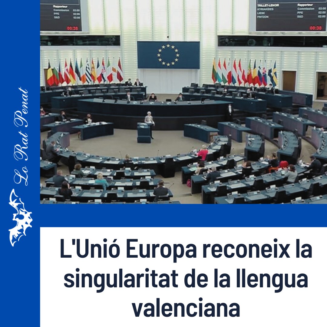🇪🇺L'Unió Europa reconeix la singularitat de la llengua valenciana

🦇Des de Lo Rat Penat, volem expressar nostra més sincera felicitació al Parlament Europeu i al Servici d'Estudis de la Eurocàmara (EPRS) pel reconeiximent oficial de l'idioma valencià com a llengua independent,