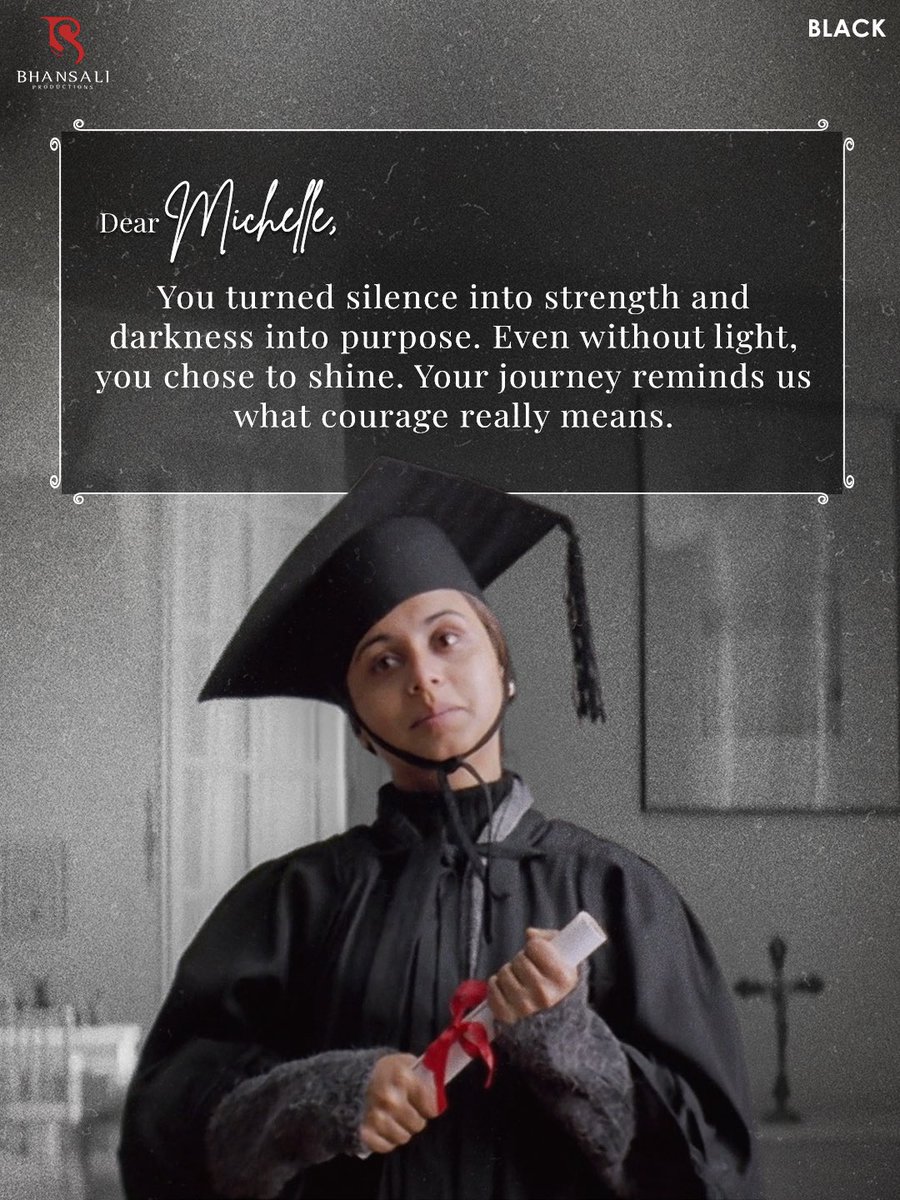 Her silence spoke volumes, her spirit defied limits!
#RaniMukerji made Michelle an unforgettable personality who turned her struggle into her strength ❤️

#SanjayLeelaBhansali #Black #LettersOfGratitude

[ Bhansali Productions, Indian Cinema, Hindi Cinema ]