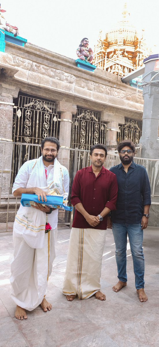 Sithara Entertainments (@sitharaents) on Twitter photo Team #Suriya46 visited Palani Murugan Temple to seek divine strength 🙏🏻
Before taking their FIRST MAJOR STEP ❤️🔥
Shoot kickstarts June 9th 🔥
Exciting updates rolling out soon… ⏳
<a href="/Suriya_offl/">Suriya Sivakumar</a> #VenkyAtluri <a href="/_mamithabaiju/">Mamitha Baiju</a> <a href="/realradikaa/">Radikaa Sarathkumar</a> <a href="/TandonRaveena/">Raveena Tandon</a> <a href="/gvprakash/">G.V.Prakash Kumar</a> <a href="/vamsi84/">Naga Vamsi</a> Team #Suriya46 visited Palani Murugan Temple to seek divine strength 🙏🏻
Before taking their FIRST MAJOR STEP ❤️🔥
Shoot kickstarts June 9th 🔥
Exciting updates rolling out soon… ⏳
<a href="/Suriya_offl/">Suriya Sivakumar</a> #VenkyAtluri <a href="/_mamithabaiju/">Mamitha Baiju</a> <a href="/realradikaa/">Radikaa Sarathkumar</a> <a href="/TandonRaveena/">Raveena Tandon</a> <a href="/gvprakash/">G.V.Prakash Kumar</a> <a href="/vamsi84/">Naga Vamsi</a>