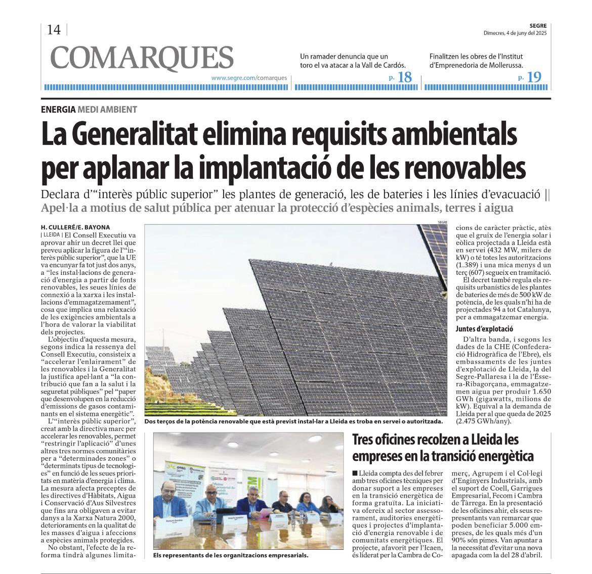 El <a href="/govern/">Govern de Catalunya</a> canvia les regles del joc aprovant un decret que facilita la implantació de les irrenovables, permeten la destrucció de l’espai rural i natural per “interès públic superior”. 
Interès públic superior? Au va! 
Què més inventareu per afavorir a les energètiques? 💸💸💸