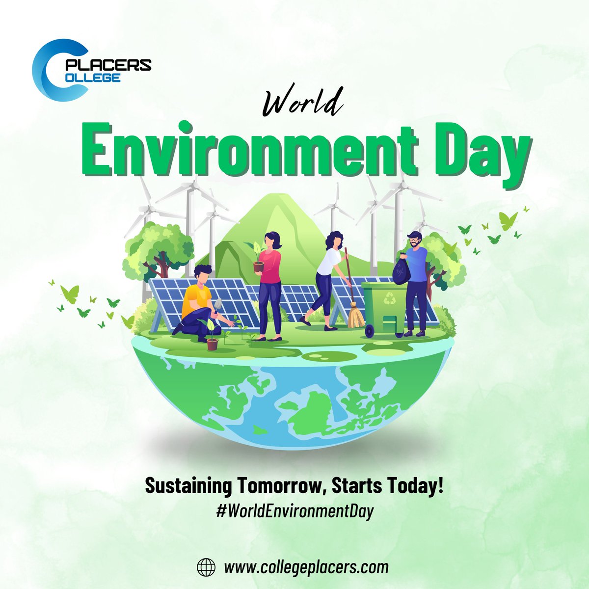 CPlacers's tweet photo. 🌱 Green today, clean tomorrow.
Let’s promise to take care of our home — Earth.
Happy International Environment Day!
#ThinkGreen #PlanetOverPlastic #EarthMatters https://t.co/26JAQDstaB