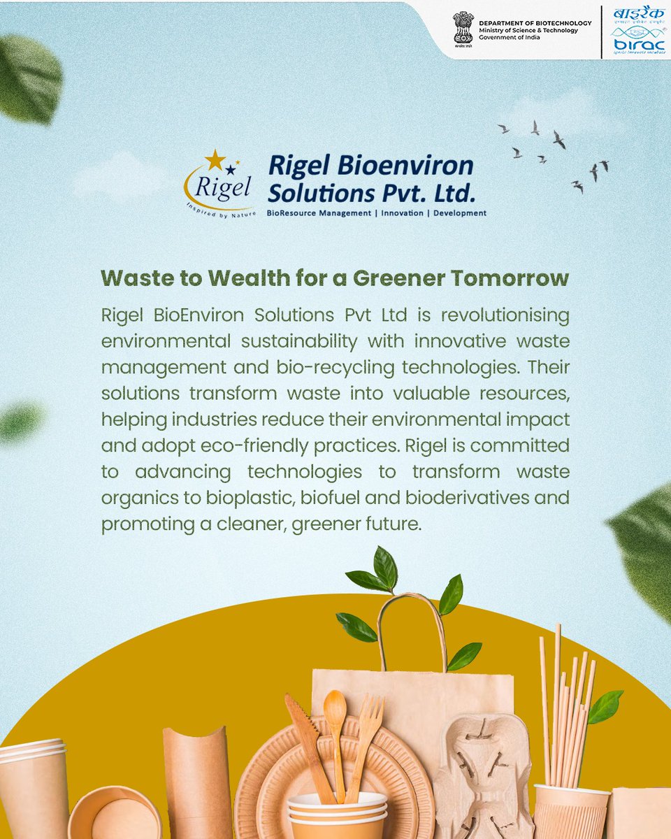 India is making strong strides to end plastic pollution, and at BIRAC, we are proud to support innovators who are leading this change. From coconut-leaf straws and plastic-free salon kits to BioClay packaging and clean-tech solutions,
