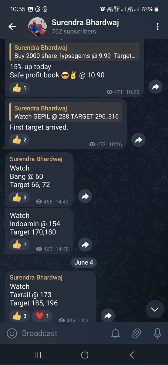 Surendraanalyst's tweet photo. You can jion the #premium group for more such calls
Last 3 days profit book
#FIBERWEB 6250
#LYPSAGEMS 1850
6250+1850(today) =8100
😎✌️🔥🔥
Today profit book
#QUICKHEAL share profit book 12500 😎✌️
#SUBEXLTD share profit 1500
#GENCON 8% profit book
GOKULAG 277 to 293
To join the premium group you can message me on WhatsApp @9928524806
#Nifty #banknifty #sensex #stock
Jion Free telegram link
https://t.co/KQA14eJsem