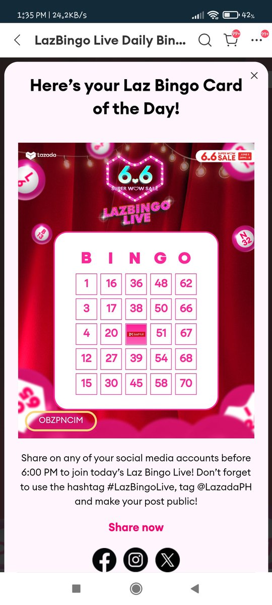 EYEART6's tweet photo. LazBingo Live https://t.co/t7Kq4rZnT5
#LAZBINGOLIVE #Lazada66SuperWowSale         
@LazadaPH https://t.co/fENRMaoM8X