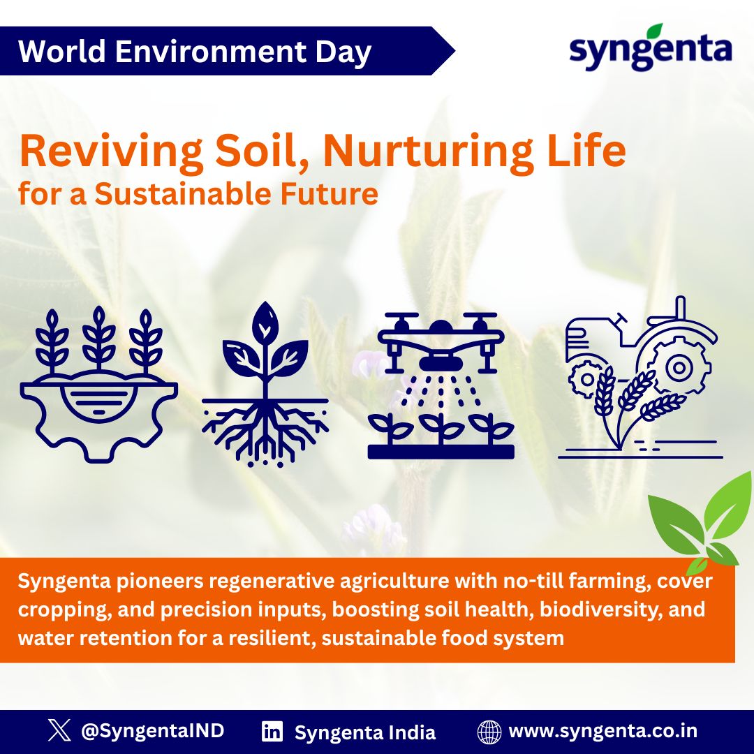On #WorldEnvironmentDay, we reaffirm commitment to sustainable agriculture. As #climate change &amp; resource scarcity challenge our farmers, we are driving innovation to harmonize food security with environmental stewardship. Let us nurture our soil &amp; protect our #biodiversity.