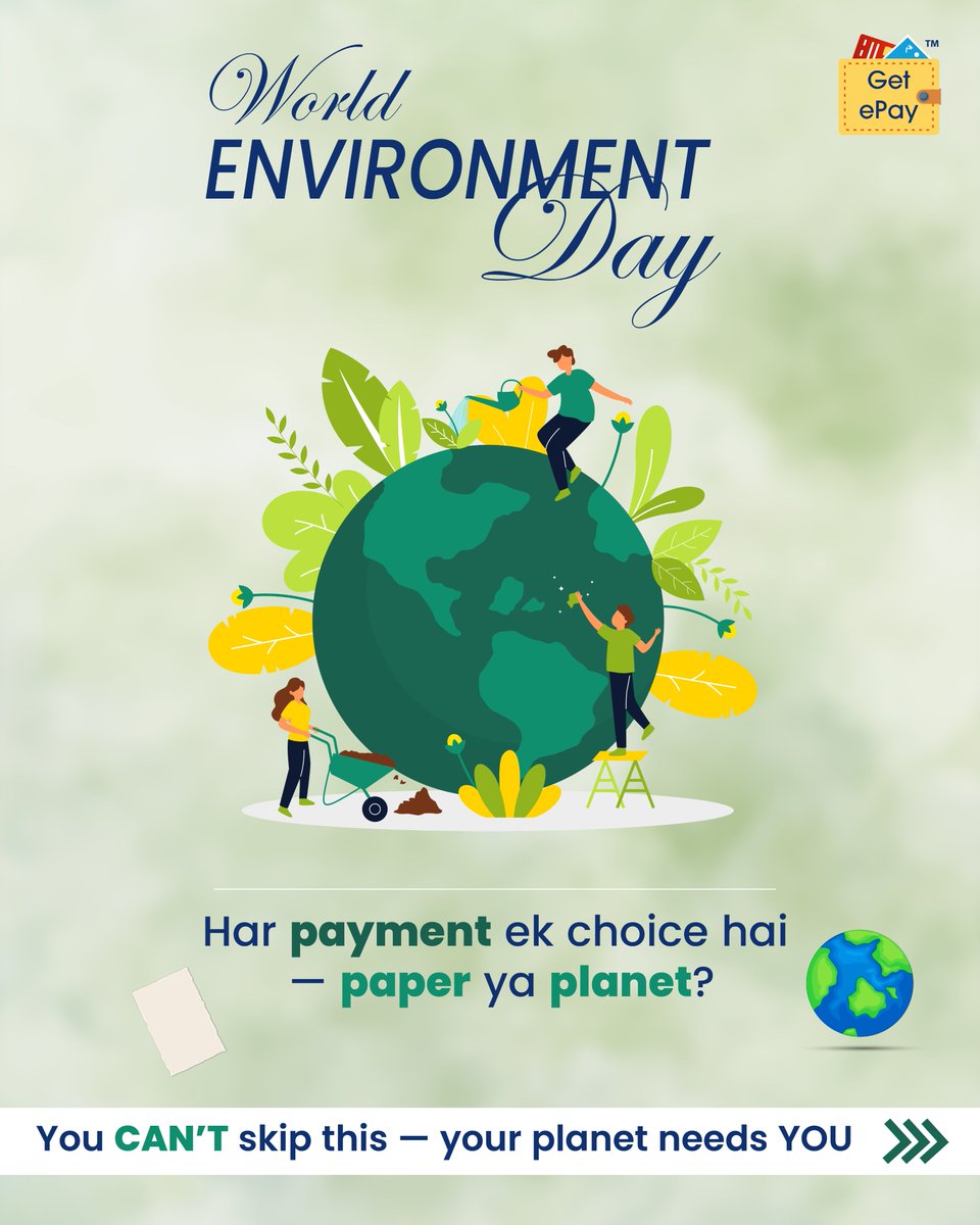 Getepay1's tweet photo. Every time you go cashless, you go green. 🌱
No paper bills.
No printed receipts.
No fuel for cash pickups.
Just secure, instant, digital payments with Getepay.

This #WorldEnvironmentDay, take one more step toward a greener future.
💚 Switch to smarter payments. https://t.co/VtHYhMQzDe