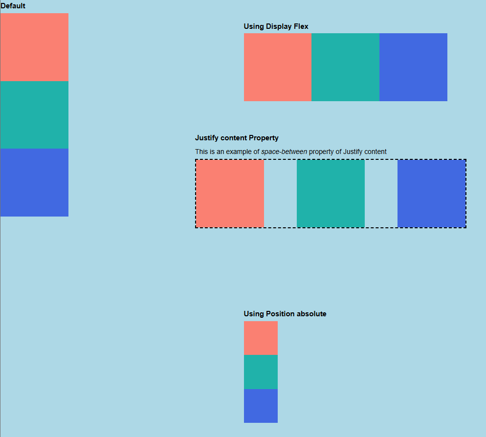 404aarohannnn's tweet photo. #LSPPDay5 Little fix : I used justify-content: space-between on #parent4, but its parent #wrapper2 had no width defined. As a result, #parent4 had no extra space to distribute between child elements, so the spacing didn't appear. Here's the fixed visualization : https://t.co/ej13XYDoN8